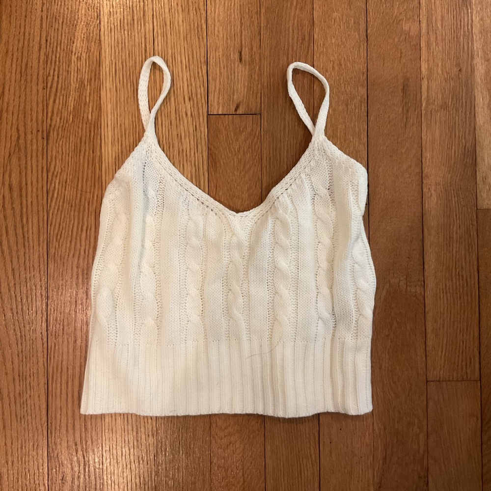 White knit tank top